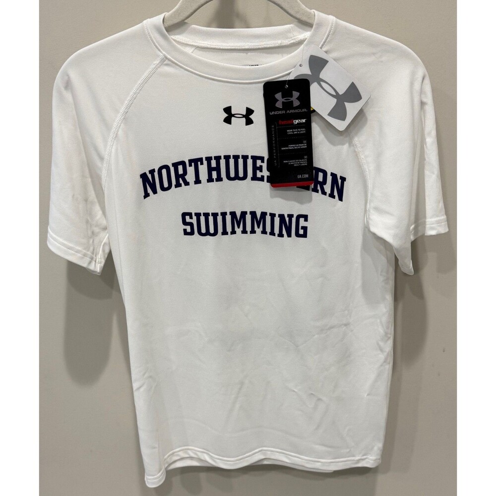NWT Northwestern Wildcats Swimming - Under Armour T-Shirt - Youth Medium - NEW